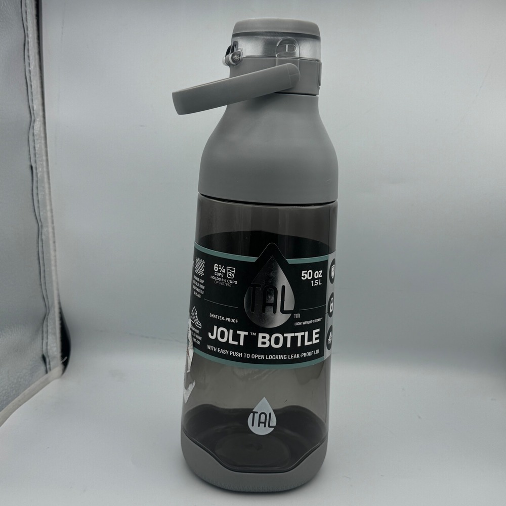 TAL Jolt 50oz 1.5L Water Bottle Grey Shatter Proof Tritan Leak Proof